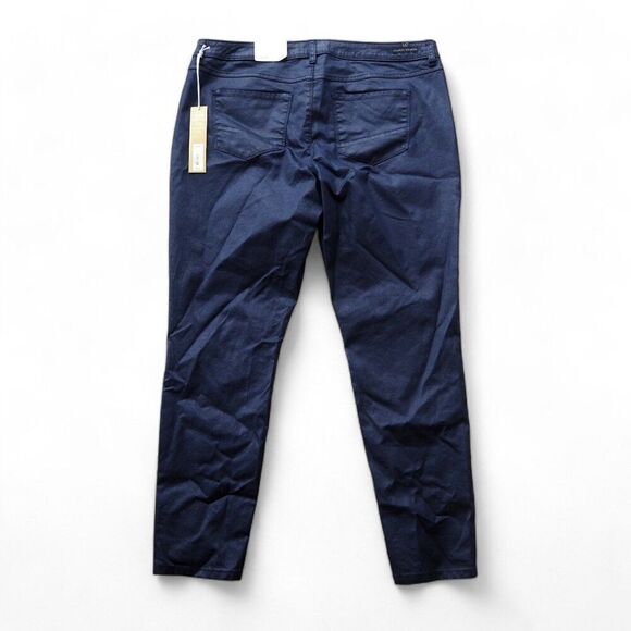 LC Lauren Conrad Mid Rise Coated Denim Jeggings Peacoat Navy Women's 16 - Picture 2 of 12